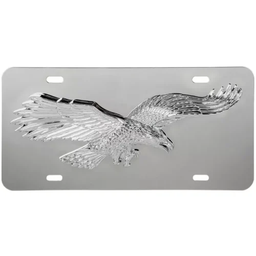 LICENSE PLATE STAINLESS STEEL EAGLE